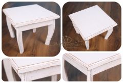 Stolek / stolička - dortový podnos - bílá patina